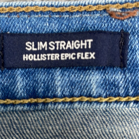 Hollister Jeans Mens 29x30 Slim Straight Epic Flex Zip Fly Medium Wash Denim - Picture 15 of 16